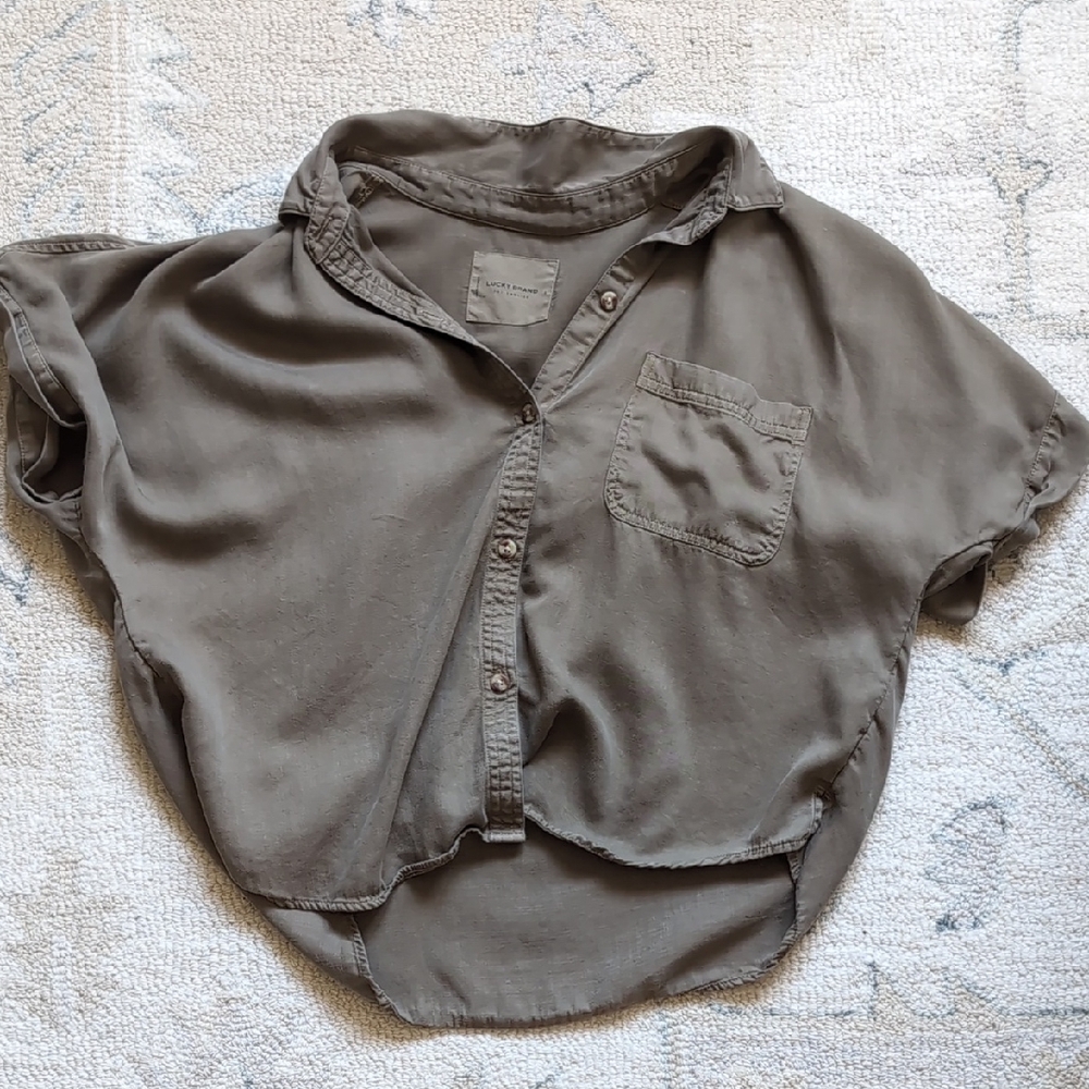 Lucky Brand Taupe Button-Up Shirt